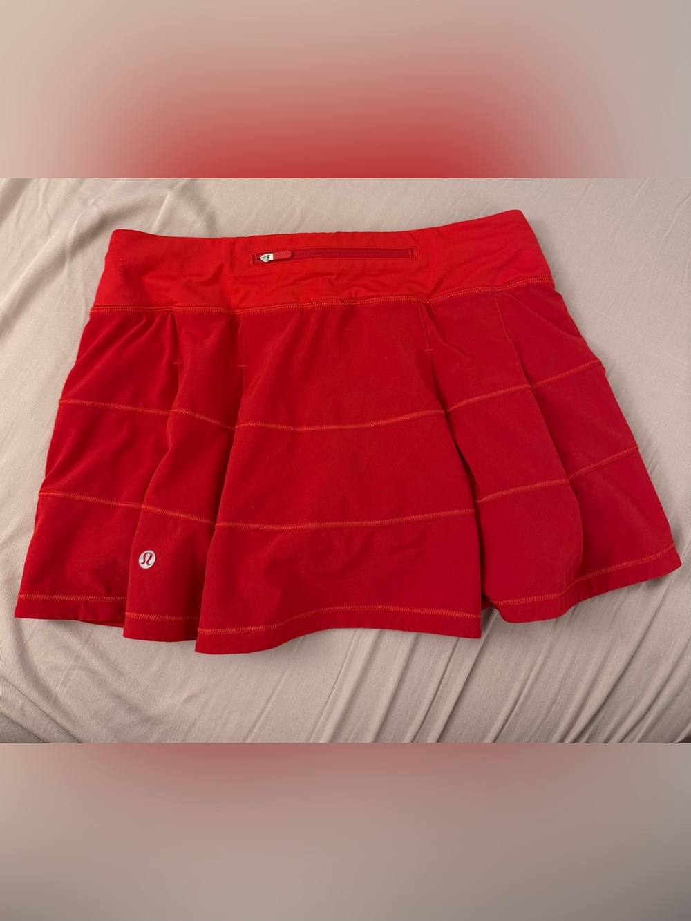 Lululemon Red Athletic Skort with Zip Pocket
